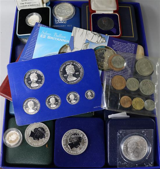 A group of cased silver and other proof 20th century coins and medals